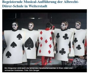 Begeisternde Musical-Aufführung der Albrecht-Dürer-Schule in Weiterstadt (Echo online vom 13.06.2018)