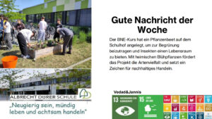 Neues Pflanzenbeet des BNE-Kurses